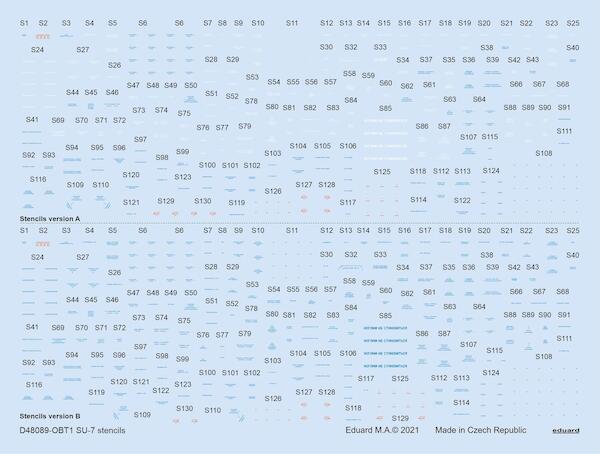 Sukhoi Su7 Stencils  D48089