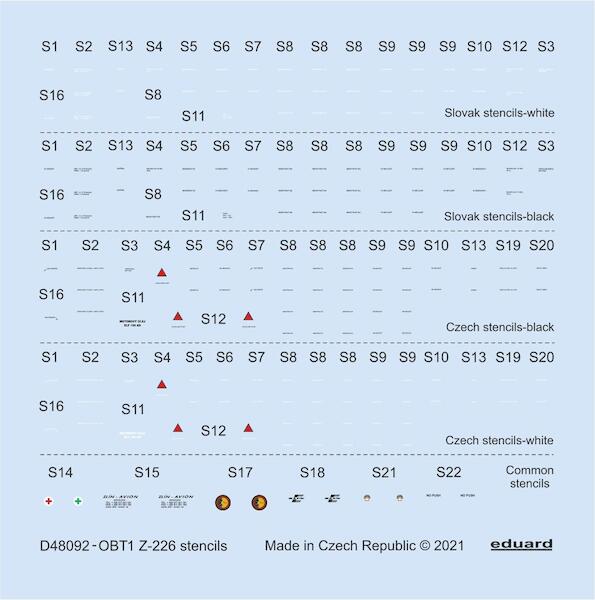 Zlin Z226 Trener Stencils (Eduard)  D48092