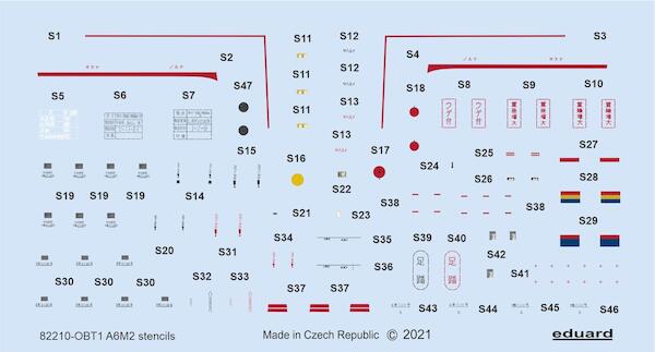 Mitsubishi A6M-2 Zero Stencils  (Eduard)  D48098