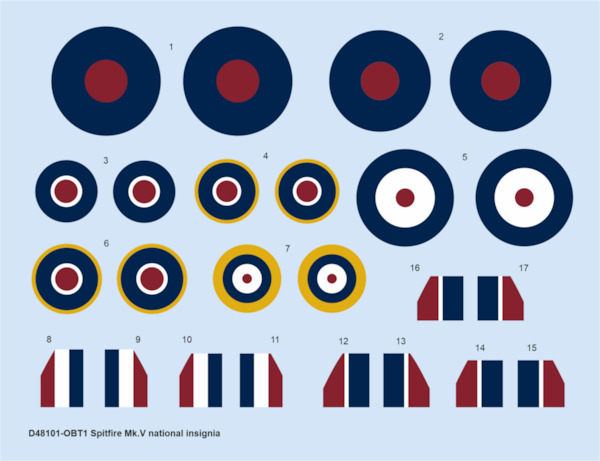 Spitfire MK.V National insignia (Eduard)  D48101