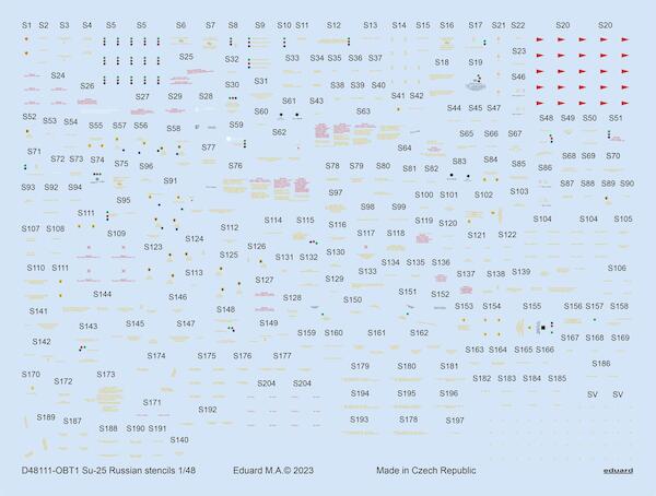 Sukhoi Su25 Frogfoot Stencils (Zvezda)  D48111
