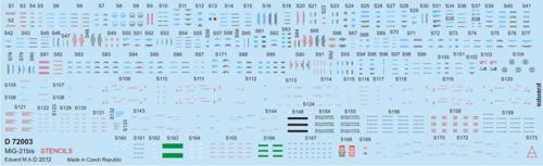 Mikoyan MiG21Bis Stencils D72003