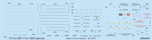 Focke Wulf Fw190A Stencils  D72009