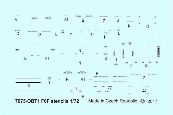 F6F Hellcat Stencils D72014