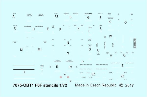 F6F Hellcat Stencils  D72014