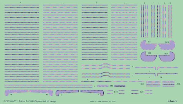 Fokker DVII Rib Tapes 4 colour Lozenge D72019