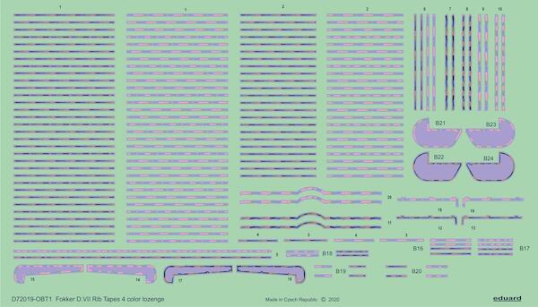 Fokker DVII Rib Tapes 4 colour Lozenge  D72019