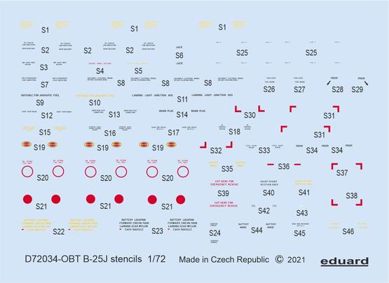 B25J Mitchell Stencils (Hasegawa, Eduard) D72034