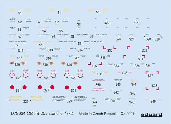 B25J Mitchell  Stencils (Hasegawa, Eduard)  D72034