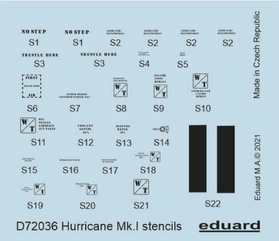 Hawker Hurricane Stencils D72036