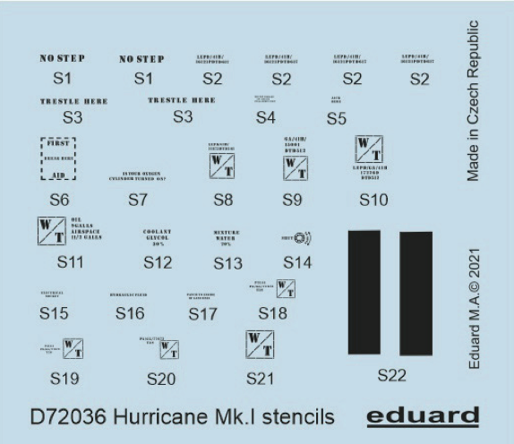 Hawker Hurricane Stencils  D72036