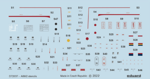 Mitsubishi A6M-2 Zero Stencils  D72037