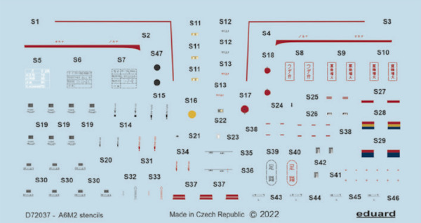 Mitsubishi A6M-2 Zero Stencils  D72037