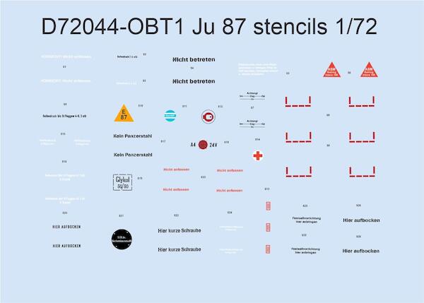 Junkers Ju87 Stencils (Academy, Airfix,Italeri,Revell) D72044