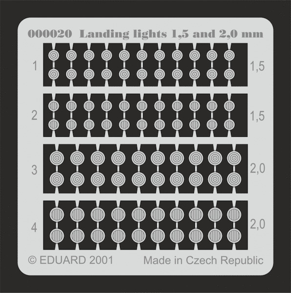 Detailset Landing Lights (1,5 and 2,0 mm)  E00-020