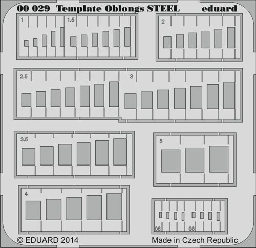 Oblong steel templates E00-029