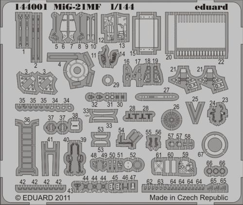 Detailset Mikoyan MiG21MF Fishbed (Eduard) e144-001