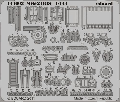 Detailset Mikoyan MiG21Bis Fishbed (Eduard) e144-003