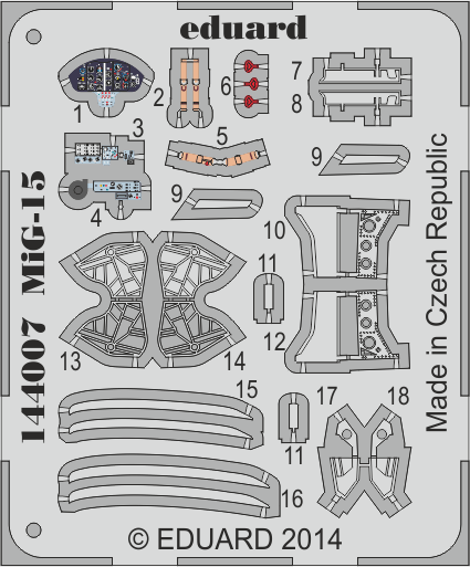 Detailset Mikoyan MiG15bis (Eduard) e144-007
