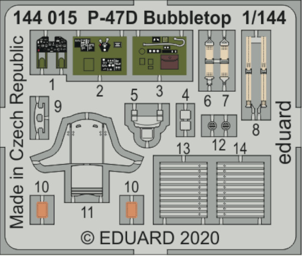 Detailset P47D Thunderbolt Bubbletop (Eduard)  e144-015
