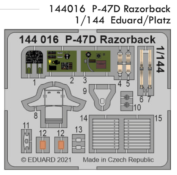 Detailset P47D Thunderbolt Bubbletop (Eduard)  e144-016