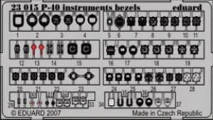 Detailset P40 Instrument Bezels (Vintage Fighter Collection) E23-015