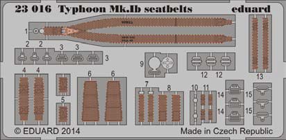 Detailset Typhoon MK1b Seatbelts (Airfix) E23-016
