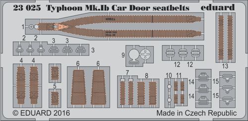 Detailset Typhoon MK1b Car door Seatbelts (Steel) (Airfix) E23-025