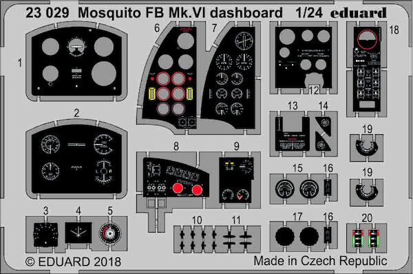 Detailset Mosquito FB MKVI Dashboard (Airfix) E23-029