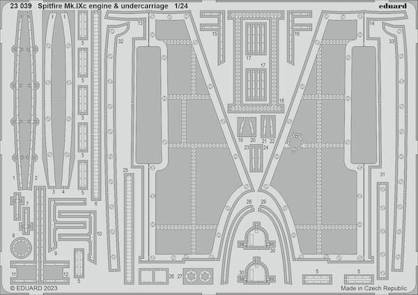 Detailset Spitfire MKXIc Engine and Undercarriage details (Airfix)  E23-039