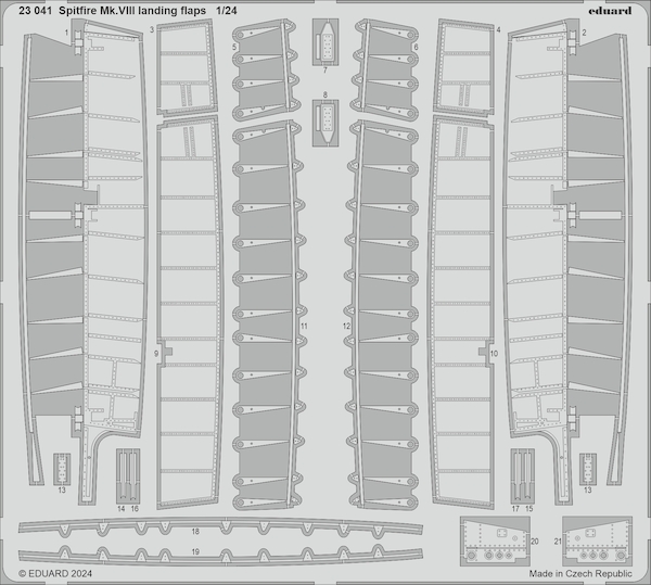 Detailset Spitfire MKVIII Landing Flaps (Airfix) E23-041
