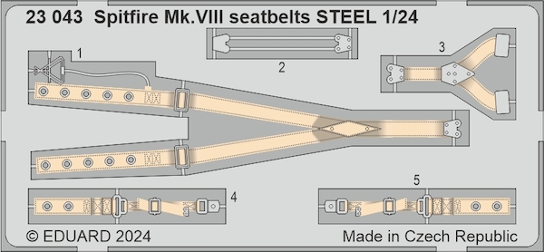 Detailset Spitfire MKXIc Seatbelts (Airfix) E23-043