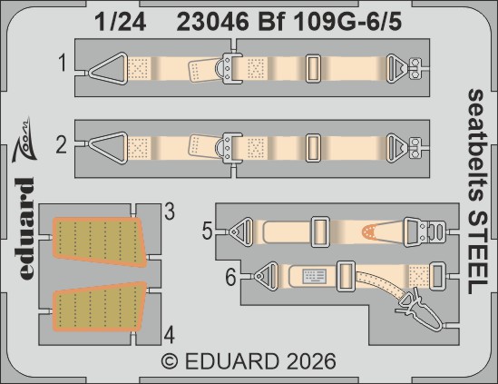 Detailset Messerschmitt Bf109G-5/6 Seatbelts (Airfix)  E23-046