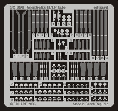 Detailset Seatbelts RAF Late  E32-096
