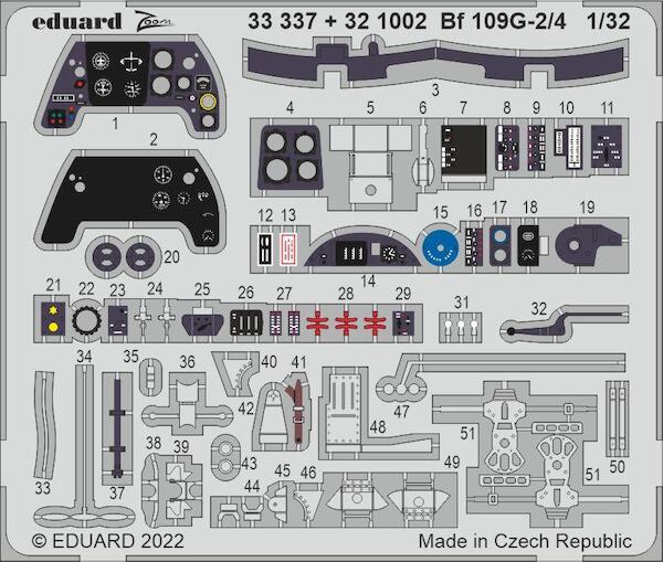 Detailset Messerschmitt BF109G-2/4 (Revell) E32-1002