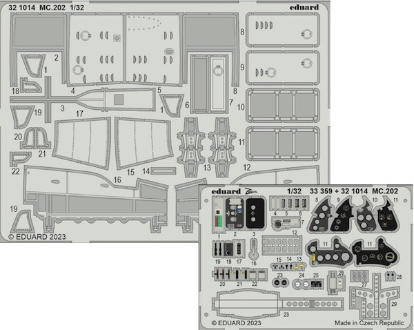 Detailset Macchi MC202 Folgore Interior (Italeri) E32-1014
