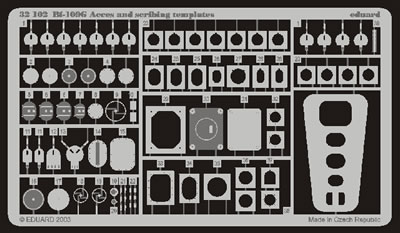 Detailset Messerschmitt BF109G Access and Scribing templates (Hasegawa/Revell) E32-102