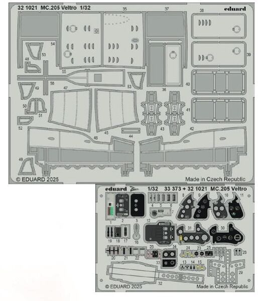 Detailset Macchi MC205 Veltro (Italeri) E32-1021