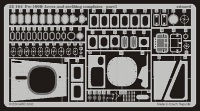 Detailset Focke Wulf FW190 Access and Scribing templates (Hasegawa/Revell) E32-104