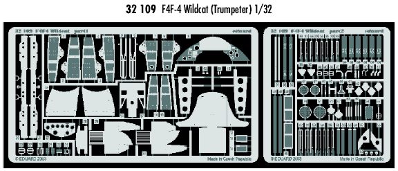 Detailset Grumman F4F-4 Wildcat (Trumpeter)  E32-109