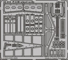 Detailset North American P51B Mustang Wheel wells (Trumpeter) E32-212