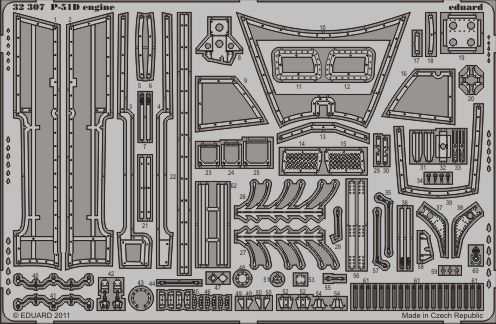 P51D Mustang engine Detail set E32-307