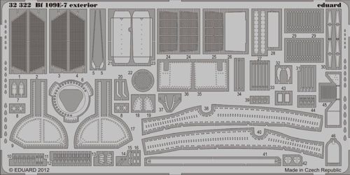 Detailset Messerschmitt BF109E-7 Exterior (Trumpeter) E32-322