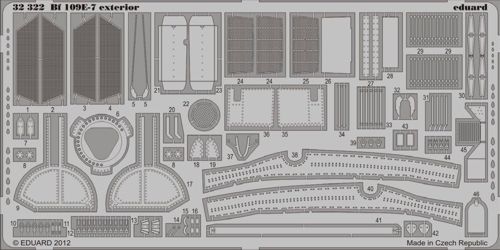 Detailset Messerschmitt BF109E-7 Exterior (Trumpeter)  E32-322