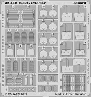 Detailset Boeing B17G Flying Fortress Exterior set (HK Models) E32-340