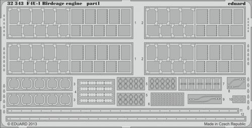Detailset F4U-1 Corsair Birdcage engine (Tamiya)  E32-343