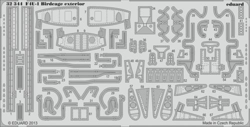 Detailset F4U-1 Corsair Birdcage Exterior(Tamiya) E32-344