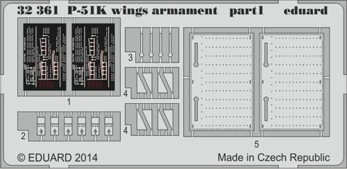 Detailset P51K Wing Armament (Dragon)  E32-361