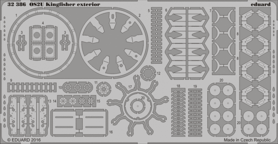 Detailset OS2U Kigfisher Exterior (KittyHawk) E32-386