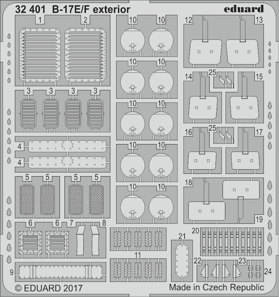 Detailset Boeing B17E/F Flying Fortress Bomb Rack (HK Models) E32-401
